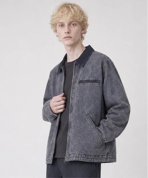 HOUSTON(ヒューストン)の「HOUSTON / COTTON CANVAS FADE WORK JACKET(ブルゾン・メンズ・グレー/チャコールグレー/ブラウン・X-LARGE/LARGE)」の2枚目の写真