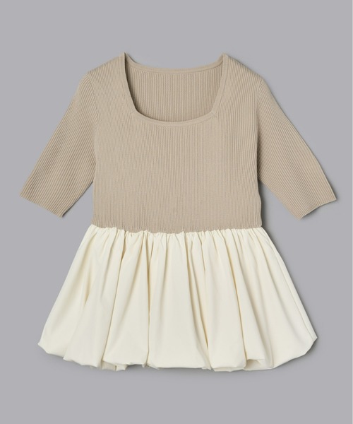 Olu.（オルドット）の「スクエアネックバルーントップス（Tシャツ/カットソー・レディース・ベージュ/ブラック×ホワイト/レモンイエロー・FREE）」の19枚目の写真