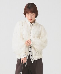 Ray BEAMS | チュール ギャザー シアー ブルゾン(ブルゾン)