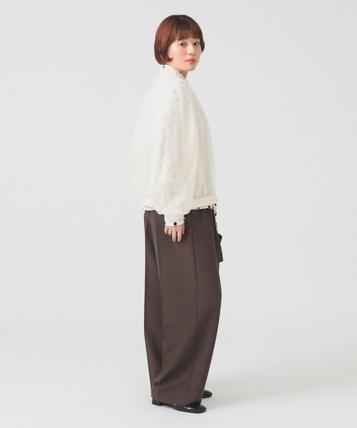 Ray BEAMS（レイビームス）の「チュール ギャザー シアー ブルゾン（ブルゾン・レディース・ブラック/オフホワイト・ONE SIZE）」の8枚目の写真