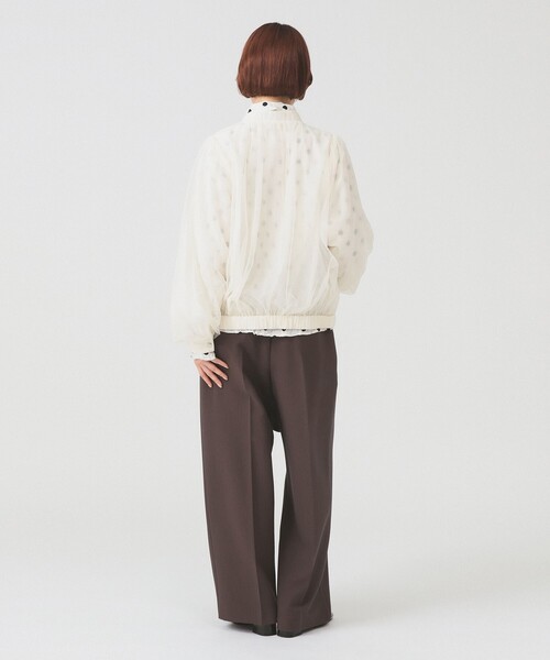 Ray BEAMS（レイビームス）の「チュール ギャザー シアー ブルゾン（ブルゾン・レディース・ブラック/オフホワイト・ONE SIZE）」の9枚目の写真