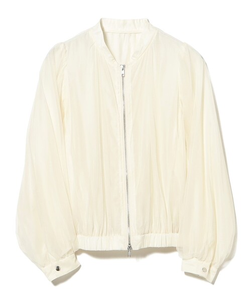 Ray BEAMS（レイビームス）の「チュール ギャザー シアー ブルゾン（ブルゾン・レディース・ブラック/オフホワイト・ONE SIZE）」の11枚目の写真