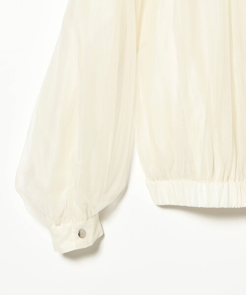 Ray BEAMS（レイビームス）の「チュール ギャザー シアー ブルゾン（ブルゾン・レディース・ブラック/オフホワイト・ONE SIZE）」の13枚目の写真