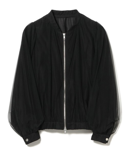 Ray BEAMS（レイビームス）の「チュール ギャザー シアー ブルゾン（ブルゾン・レディース・ブラック/オフホワイト・ONE SIZE）」の17枚目の写真