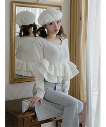 Darich（ダーリッチ）の「ペプラムビジューニットトップス（ニット/セーター）」