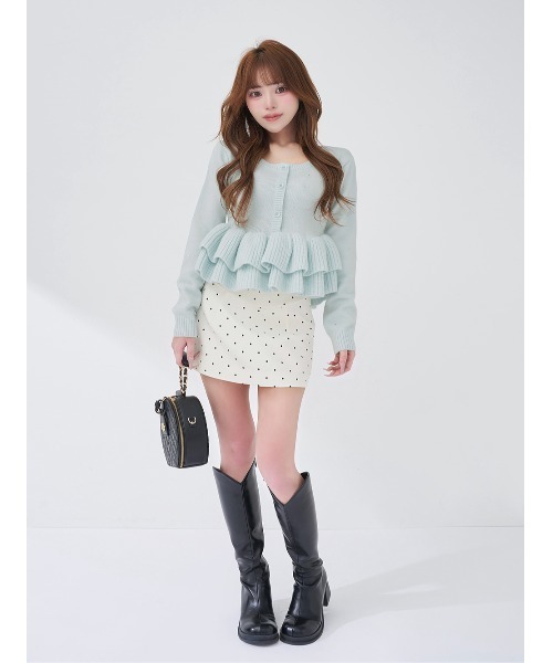 Darich（ダーリッチ）の「ペプラムビジューニットトップス（ニット/セーター・レディース・ピンク/ホワイト/ブラック/サックスブルー・FREE）」の15枚目の写真