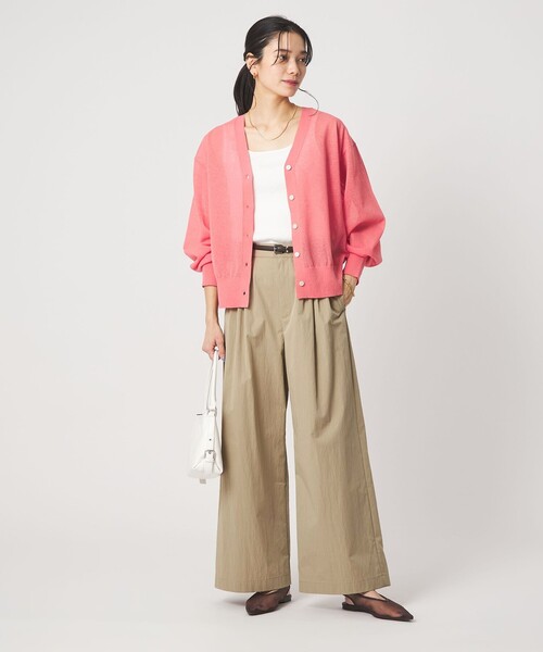 green label relaxing（グリーンレーベルリラクシング）の「［size SHORTあり］グロッシー ワイド パンツ（その他パンツ・レディース・オリーブ/ダークブラウン/ダークグレー/ベージュ・SHORT/36/38）」の7枚目の写真