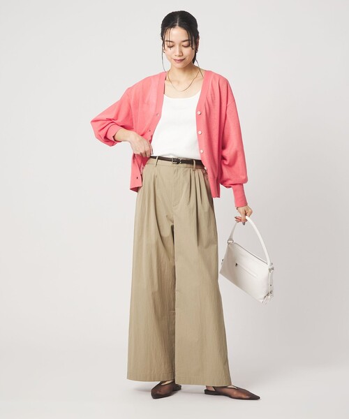 green label relaxing（グリーンレーベルリラクシング）の「［size SHORTあり］グロッシー ワイド パンツ（その他パンツ・レディース・オリーブ/ダークブラウン/ダークグレー/ベージュ・SHORT/36/38）」の9枚目の写真