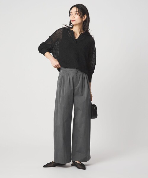 size SHORTあり］グロッシー ワイド パンツ（その他パンツ）｜green