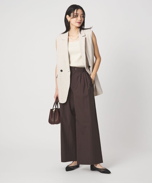 green label relaxing（グリーンレーベルリラクシング）の「［size SHORTあり］グロッシー ワイド パンツ（その他パンツ・レディース・オリーブ/ダークブラウン/ダークグレー/ベージュ・SHORT/36/38）」の15枚目の写真