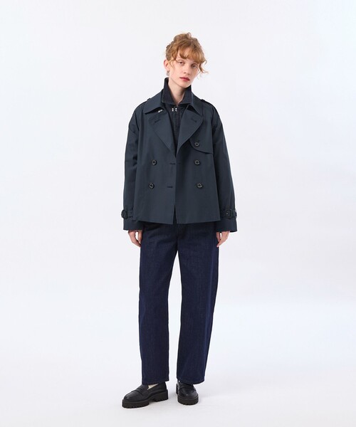 MACKINTOSH PHILOSOPHY(マッキントッシュ フィロソフィー)の「【WELBURY TRENCH SHORT(ウェルベリートレンチショート)】ライトギャバジン(トレンチコート・レディース・ベージュ系その他/ネイビー・38/36)」の3枚目の写真