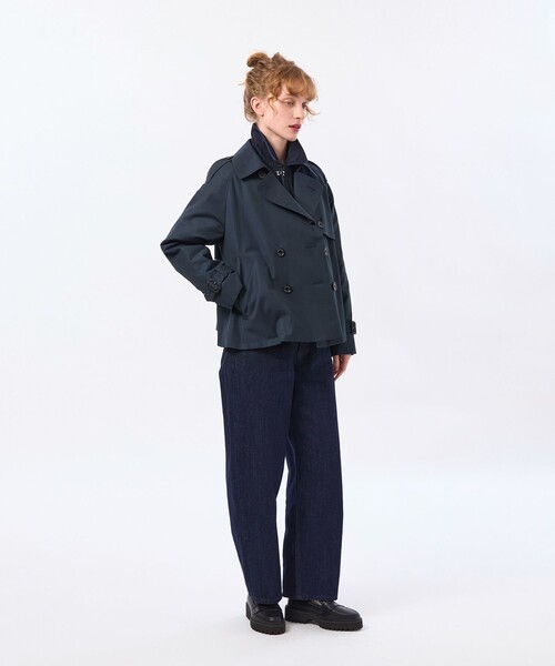 MACKINTOSH PHILOSOPHY(マッキントッシュ フィロソフィー)の「【WELBURY TRENCH SHORT(ウェルベリートレンチショート)】ライトギャバジン(トレンチコート・レディース・ベージュ系その他/ネイビー・38/36)」の4枚目の写真