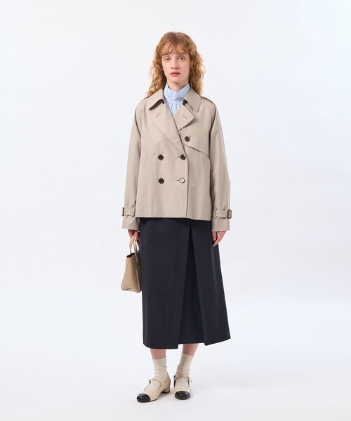 MACKINTOSH PHILOSOPHY(マッキントッシュ フィロソフィー)の「【WELBURY TRENCH SHORT(ウェルベリートレンチショート)】ライトギャバジン(トレンチコート・レディース・ベージュ系その他/ネイビー・38/36)」の5枚目の写真