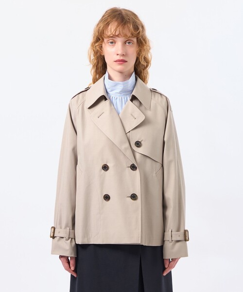 MACKINTOSH PHILOSOPHY(マッキントッシュ フィロソフィー)の「【WELBURY TRENCH SHORT(ウェルベリートレンチショート)】ライトギャバジン(トレンチコート・レディース・ベージュ系その他/ネイビー・38/36)」の6枚目の写真