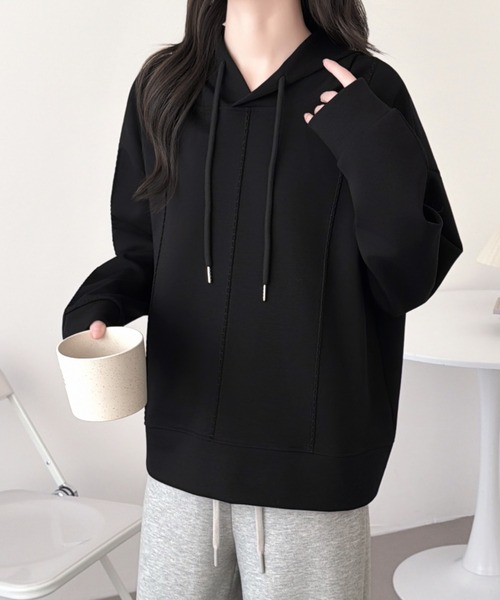 ABITOKYO(アビトーキョー)の「タックステッチスウェットパーカー(パーカー・レディース・ピンク/カーキ/ブラック・FREE)」の21枚目の写真