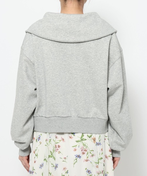 mysty woman（ミスティウーマン）の「ハーフZIP裏毛プルオーバーLS 659241（スウェット・レディース・グレー/ネイビー・FREE）」の7枚目の写真