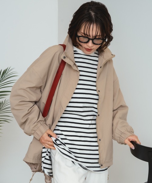 fort point(フォーポイント)の「【C-FORT POINT/フォートポイント】スタンドカラー ナイロンブルゾン(ブルゾン・レディース・アイボリー/ブラック/ベージュ・MEDIUM)」の5枚目の写真