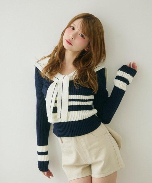 TITTY&CO.（ティティーアンドコー）の「バックリボンラメショートパンツ（その他パンツ・レディース・ブラック/オフホワイト・MEDIUM/SMALL）」の11枚目の写真