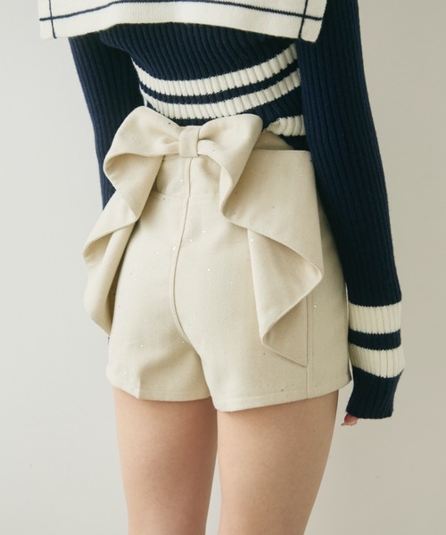 TITTY&CO.（ティティーアンドコー）の「バックリボンラメショートパンツ（その他パンツ・レディース・ブラック/オフホワイト・MEDIUM/SMALL）」の17枚目の写真