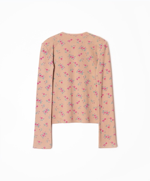 HOLIDAY（ホリデイ）の「SUPER RIB PADDED SHOULDER CREW-NECK L/S TOPS (FLOWER) スーパーリブパディッドショルダークルーネックロングスリーブトップス (フラワー)（Tシャツ/カットソー・レディース・ベージュ・ONE SIZE）」の2枚目の写真