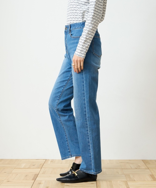 DECOY SINCE 1981（デコイシンスイチキュウハチイチ）の「ストレッチデニムストレートパンツ【ウエストゴム】（その他パンツ・レディース・ブルー/ネイビー・64/70/67）」の8枚目の写真