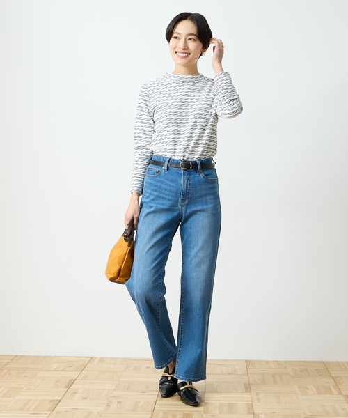 DECOY SINCE 1981（デコイシンスイチキュウハチイチ）の「ストレッチデニムストレートパンツ【ウエストゴム】（その他パンツ・レディース・ブルー/ネイビー・64/70/67）」の6枚目の写真