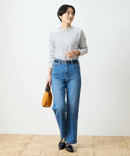 DECOY SINCE 1981（デコイシンスイチキュウハチイチ）の「ストレッチデニムストレートパンツ【ウエストゴム】（その他パンツ・レディース・ブルー/ネイビー・64/70/67）」の5枚目の写真