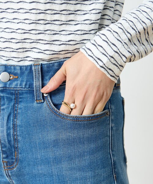 DECOY SINCE 1981（デコイシンスイチキュウハチイチ）の「ストレッチデニムストレートパンツ【ウエストゴム】（その他パンツ・レディース・ブルー/ネイビー・64/70/67）」の21枚目の写真