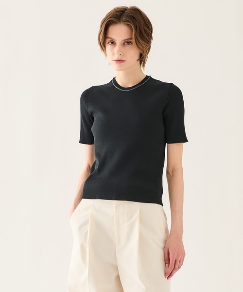 ESTNATION(エストネーション)の「ESTNATION / チェーンネックリブニット(Tシャツ/カットソー・レディース・ブラック系その他/オフホワイト/カーキ/ブラック・FREE)」の3枚目の写真
