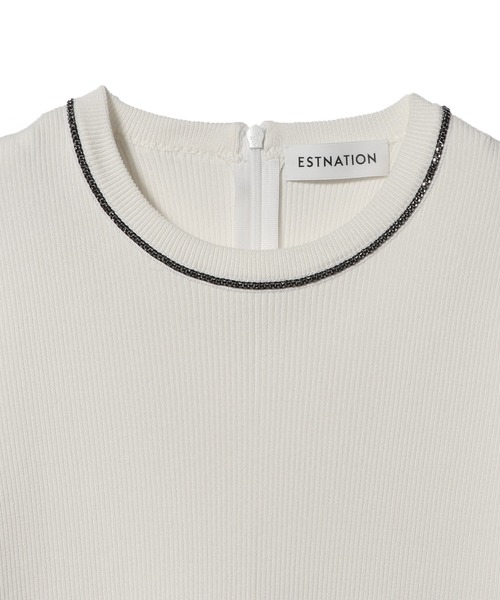 ESTNATION(エストネーション)の「ESTNATION / チェーンネックリブニット(Tシャツ/カットソー・レディース・ブラック系その他/オフホワイト/カーキ/ブラック・FREE)」の5枚目の写真