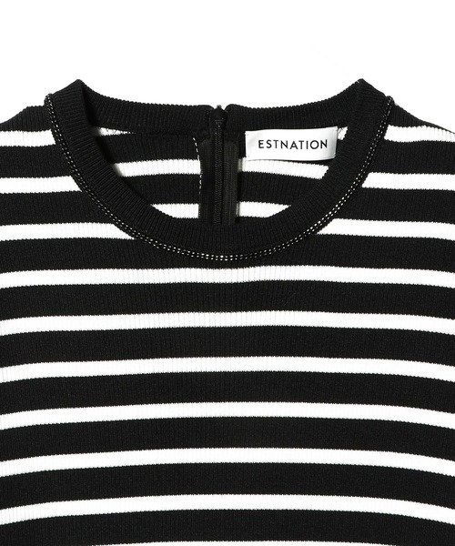 ESTNATION(エストネーション)の「ESTNATION / チェーンネックリブニット(Tシャツ/カットソー・レディース・ブラック系その他/オフホワイト/カーキ/ブラック・FREE)」の7枚目の写真
