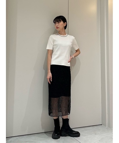 ESTNATION(エストネーション)の「ESTNATION / チェーンネックリブニット(Tシャツ/カットソー・レディース・ブラック系その他/オフホワイト/カーキ/ブラック・FREE)」の14枚目の写真