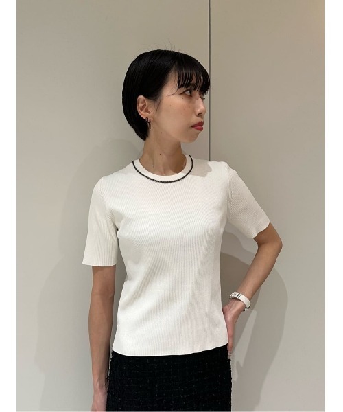 ESTNATION(エストネーション)の「ESTNATION / チェーンネックリブニット(Tシャツ/カットソー・レディース・ブラック系その他/オフホワイト/カーキ/ブラック・FREE)」の15枚目の写真