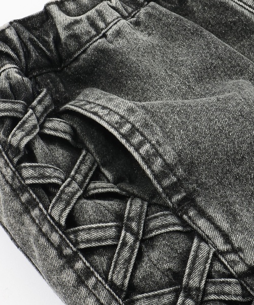 X-girl Stages（エックスガールステージス）の「サイドレースアップ デニムショートパンツ（その他パンツ・キッズ・ライトブルー/ブラック・120cm/100cm/110cm/140cm/130cm）」の12枚目の写真