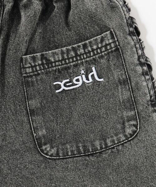 X-girl Stages（エックスガールステージス）の「サイドレースアップ デニムショートパンツ（その他パンツ・キッズ・ライトブルー/ブラック・120cm/100cm/110cm/140cm/130cm）」の14枚目の写真