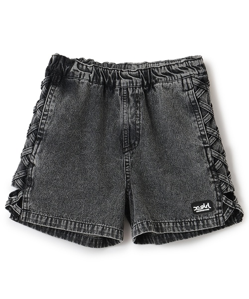 X-girl Stages（エックスガールステージス）の「サイドレースアップ デニムショートパンツ（その他パンツ・キッズ・ライトブルー/ブラック・120cm/100cm/110cm/140cm/130cm）」の8枚目の写真