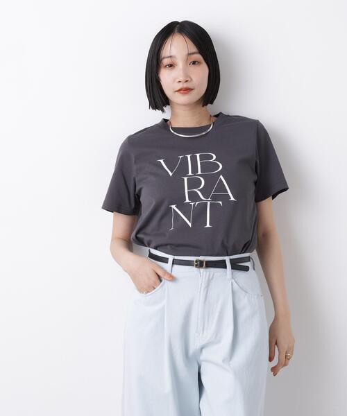 NANO universe(ナノユニバース)の「接触冷感&紫外線防止機能 ロゴプリントTシャツ(Tシャツ/カットソー・レディース・ホワイト/グレー系その他4/ベージュ/チャコール/ブラウン・FREE)」の7枚目の写真