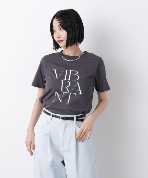 NANO universe(ナノユニバース)の「接触冷感&紫外線防止機能 ロゴプリントTシャツ(Tシャツ/カットソー・レディース・ホワイト/グレー系その他4/ベージュ/チャコール/ブラウン・FREE)」の8枚目の写真