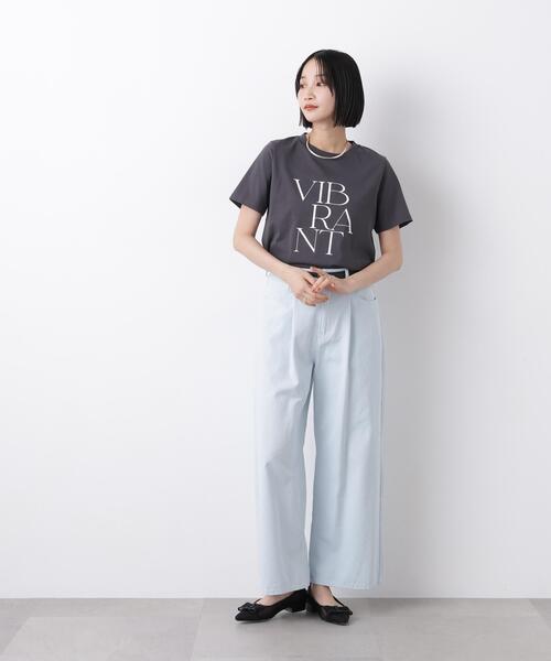 NANO universe(ナノユニバース)の「接触冷感&紫外線防止機能 ロゴプリントTシャツ(Tシャツ/カットソー・レディース・ホワイト/グレー系その他4/ベージュ/チャコール/ブラウン・FREE)」の11枚目の写真