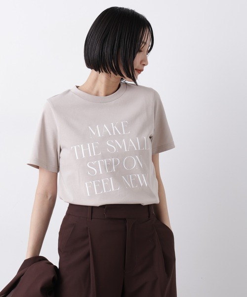 NANO universe（ナノユニバース）の「接触冷感&紫外線防止機能 ロゴプリントTシャツ（Tシャツ/カットソー・レディース・ホワイト/グレー系その他4/ベージュ/チャコール/ブラウン・FREE）」の17枚目の写真