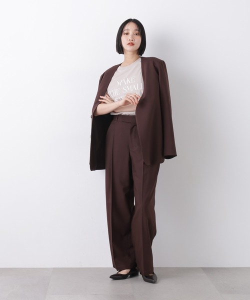 NANO universe（ナノユニバース）の「接触冷感&紫外線防止機能 ロゴプリントTシャツ（Tシャツ/カットソー・レディース・ホワイト/グレー系その他4/ベージュ/チャコール/ブラウン・FREE）」の21枚目の写真