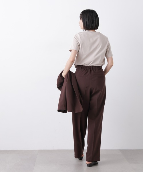 NANO universe（ナノユニバース）の「接触冷感&紫外線防止機能 ロゴプリントTシャツ（Tシャツ/カットソー・レディース・ホワイト/グレー系その他4/ベージュ/チャコール/ブラウン・FREE）」の20枚目の写真