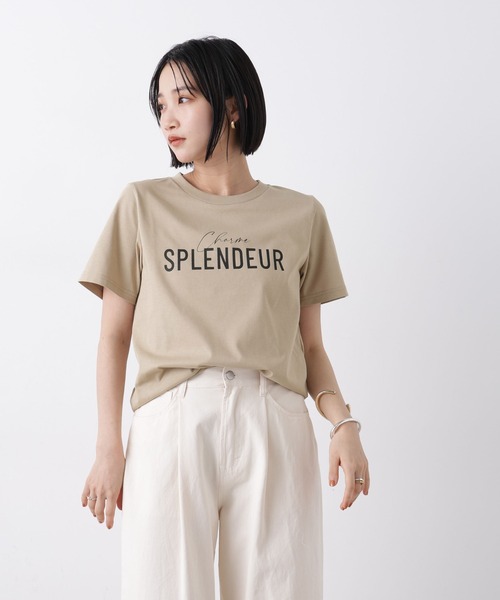 NANO universe（ナノユニバース）の「接触冷感&紫外線防止機能 ロゴプリントTシャツ（Tシャツ/カットソー・レディース・ホワイト/グレー系その他4/ベージュ/チャコール/ブラウン・FREE）」の22枚目の写真