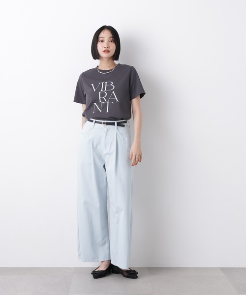 NANO universe（ナノユニバース）の「接触冷感&紫外線防止機能 ロゴプリントTシャツ（Tシャツ/カットソー・レディース・ホワイト/グレー系その他4/ベージュ/チャコール/ブラウン・FREE）」の10枚目の写真