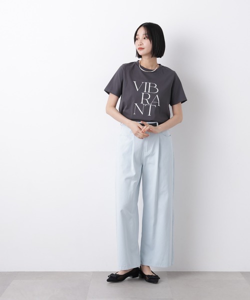 NANO universe（ナノユニバース）の「接触冷感&紫外線防止機能 ロゴプリントTシャツ（Tシャツ/カットソー・レディース・ホワイト/グレー系その他4/ベージュ/チャコール/ブラウン・FREE）」の11枚目の写真