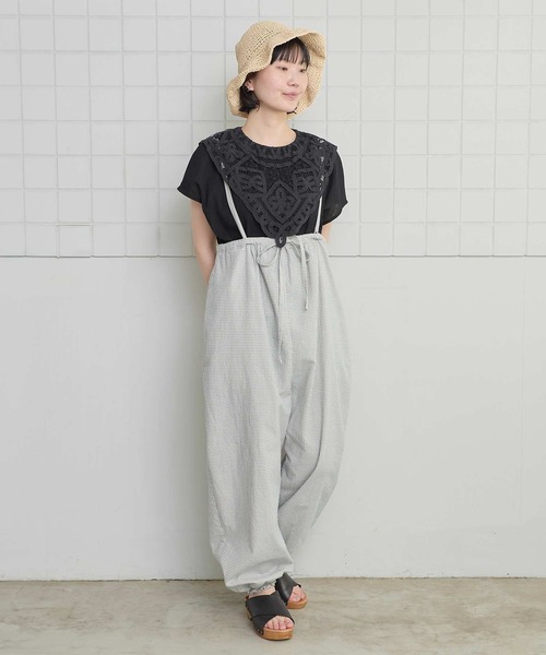 l'atelier du savon（アトリエドサボン）の「花とリボンのバテンレース　フレンチブラウス（シャツ/ブラウス・レディース・ブラック/ホワイト・FREE）」の16枚目の写真