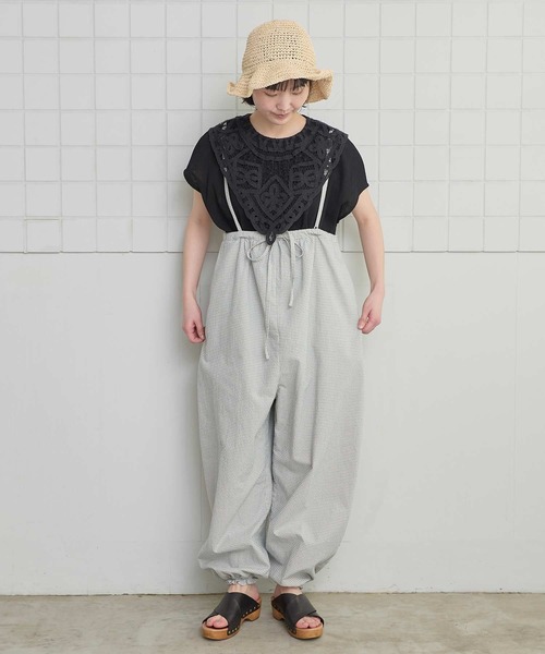 l'atelier du savon（アトリエドサボン）の「花とリボンのバテンレース　フレンチブラウス（シャツ/ブラウス・レディース・ブラック/ホワイト・FREE）」の14枚目の写真