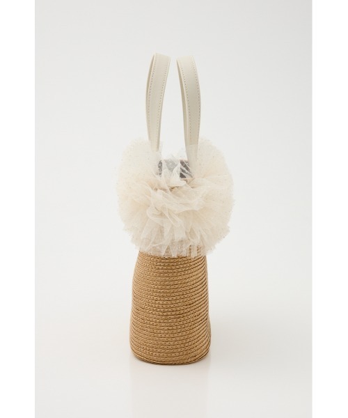 rienda（リエンダ）の「チュールコンビハンドバッグ 春服（ハンドバッグ・レディース・ブラック/ベージュ・FREE）」の5枚目の写真