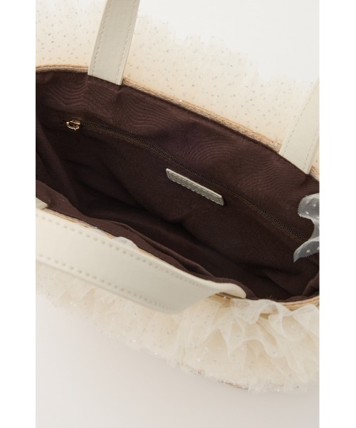 rienda（リエンダ）の「チュールコンビハンドバッグ 春服（ハンドバッグ・レディース・ブラック/ベージュ・FREE）」の9枚目の写真