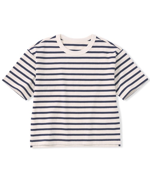 無印良品（ムジルシリョウヒン）の「キッズ 太番手クルーネック五分袖Ｔシャツ（Tシャツ/カットソー・キッズ・キナリ/カーキ系/ブラウン/レッド系/ライトオレンジ系/ライトオレンジ系1/ライトグリーン系/ネイビー系/チャコールグレー・110/120/130/140/150）」の6枚目の写真